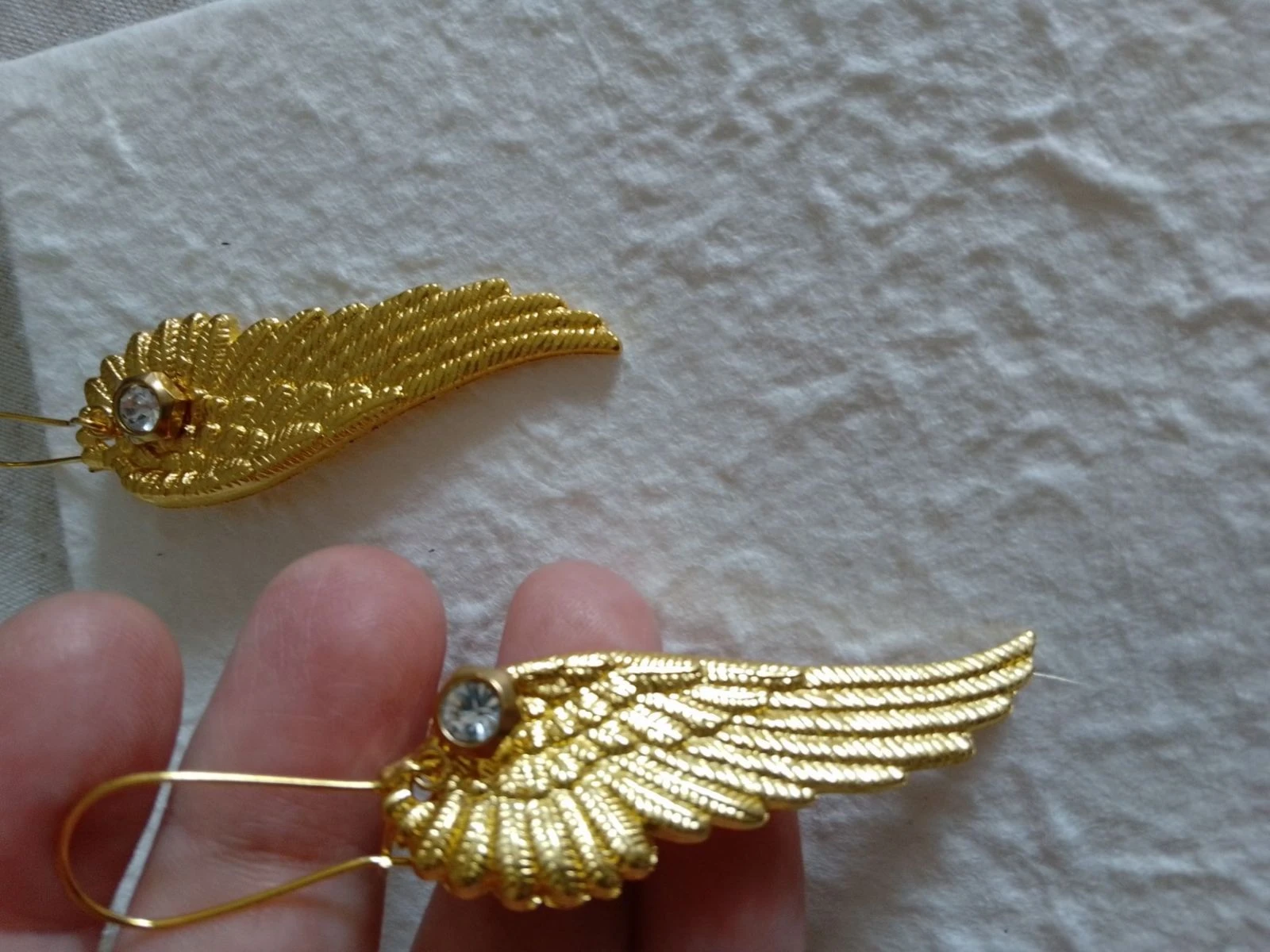 Bohemien oorringen gouden engelenvleugels – photo 3